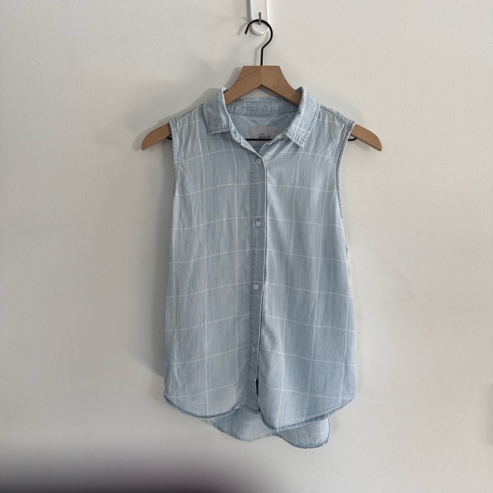Rails Sleeveless Collared Button Down Mila Light Vintage Grid Size Small